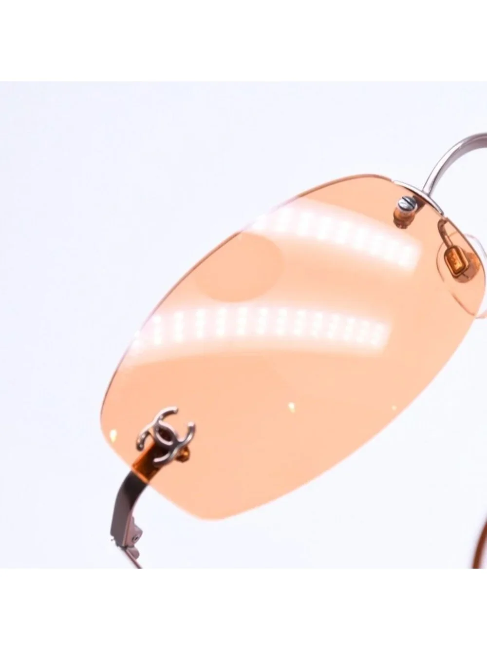 Chanel Rimless Sunglasses Side CC Logo Metal Orange 19 Eyewear